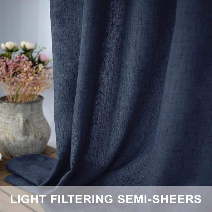 Navy Blue Curtains 38 Inch Wide - Image 4