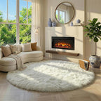 Amdrebio Ivory White Round Rug 4Ft - Image 8