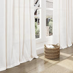 Ivory White Linen 112 Inch Curtains - Image 5