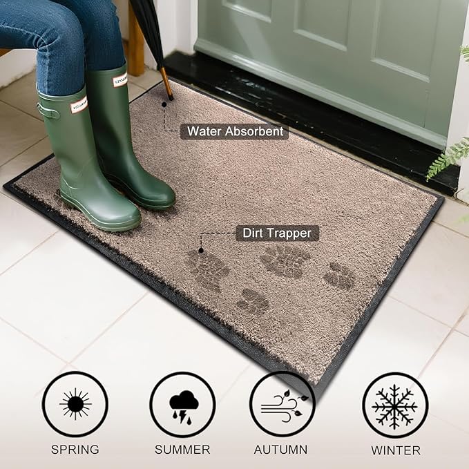 Mibao Dirt Trapper Door Mat for Indoor Outdoor, Waterproof All-Season, - Image 4