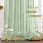 LAMIT Small Window Linen Curtains, 45 Inch Length Light Filtering Faux Linen - Image 4