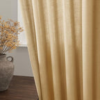 Gold Yellow Linen Curtains 84 Inch Length 2 Panels Set - Image 4