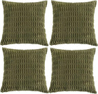 Fancy Homi 4 Packs Boho Moss Green Decorative Throw Pillow Covers 22x22 Inch by Fancy+Homi