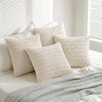 Fancy Homi 4 Packs Boho Cream Decorative Throw Pillow Covers 26x26 Inch - Image 8