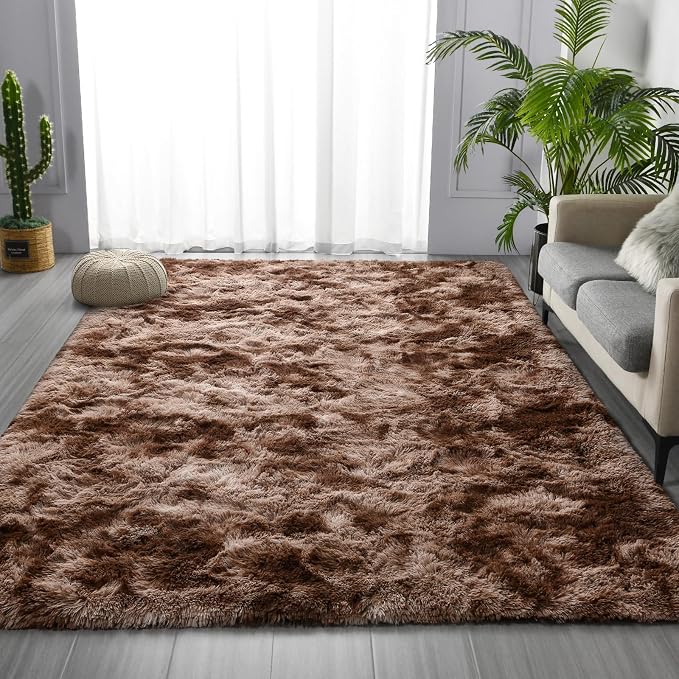 Deerhoo Large Shag Area Rugs 8 x 10, Tie-Dyed Plush Fuzzy Rugs - Image 3