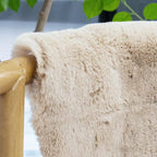 ORINOVA Light Brown Beige Plush Faux Rabbit Shaggy Fur Area Rugs - Image 3
