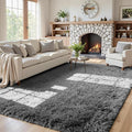 5x7 Area Rugs for Living Room Rug: Soft Fluffy Shag Light Gray Rugs for Bedroom by CarpetAddColortoYourLife