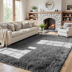 5x7 Area Rugs for Living Room Rug: Soft Fluffy Shag Light Gray Rugs for Bedroom by CarpetAddColortoYourLife