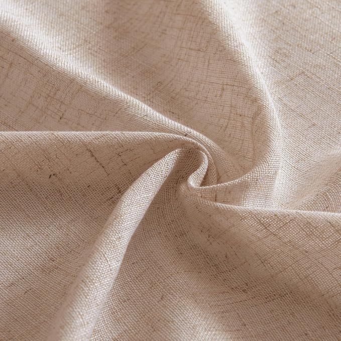 MIULEE Natural Beige Linen Curtains 84 Inch Length 2 Panels - Image 8
