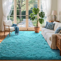 5x7 Ft Teal Shag Rugs for Bedroom Living Room Decor for Men Boys, Ultra Soft by Cuzwlovita