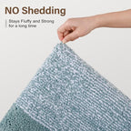 36x24 Large Bathroom Rugs Washable Non Slip, Dusty Blue Bath Mat - Image 8