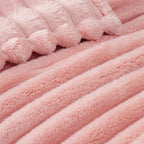 Exclusivo Mezcla King Size Flannel Fleece Blanket, Super Soft Striped Jacquard - Image 4