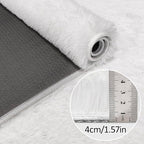 Runner Rug for Bedroom White 2x10ft Fluffy Area Rug Bedside Runner Rug for Kids - Image 5