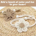 SRG 4pcs Handmade Pearl Curtain Tiebacks Boho Flower Curtain Holdbacks - Image 5
