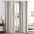 MIULEE 90 Inch Long 100% Blackout Linen Curtains by MIULEE