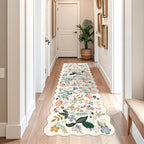 3x10 Washable Hallway Runner Rug: Long Floral Scalloped Soft Runners by HYHAOYUNLAI