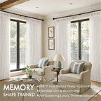 MIULEE Pinch Pleated Thick Linen Curtains 92 Inches Long 2 Panels - Image 2