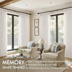 MIULEE Pinch Pleated Thick Linen Curtains 108 Inches Length 2 Panels - Image 2