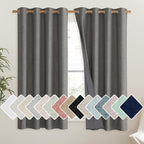 NICETOWN Grizzle Gray Vintage Linen 100% Blackout Curtains by NICETOWN