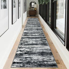 KOZYFLY Modern Abstract Washable Rug Runner 2.6x12 Hallway Rug Runner Non-Slip by KOZYFLY
