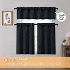 OWENIE Black Valances for Windows 1 Pcs 20 Inch Length, Light Filtering - Image 6