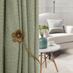 Lewondr Curtain tie Magnetic, 4 Pieces Vintage Resin Flower Curtain Drapery - Image 7