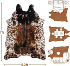 Cow Print Faux Cowhide Rug, Fluffy Fur 5.2x7 Feet Washable Cow Rugs - Image 2