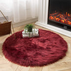 Ashler faux fur rug, Fluffy Shaggy Area Rug Ultra Soft 3 x 3 Feet Round Fur Rug - Image 3