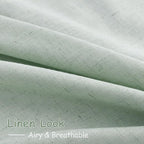 Nanspring Aqua Green Linen Curtains 102 Inches Long Rod Pocket Back Tab Drapes - Image 5