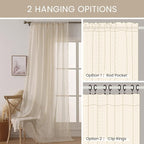 WAZZIO Boho Lace Curtains 96 Inches 2 Panel, Light Filtering Privacy Tassel & - Image 9