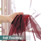 Chyhomenyc Burgundy Sheer Curtains 63 Inches Long 2 Panels Set, Light Filtering - Image 6