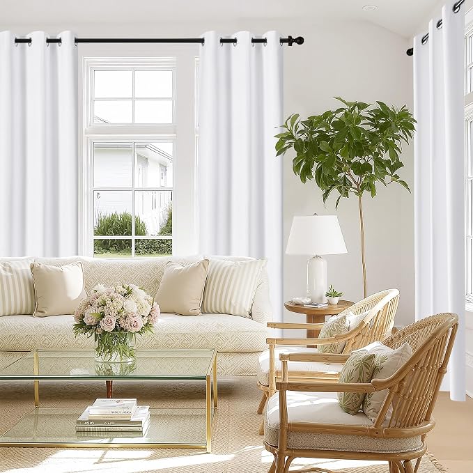 NICETOWN White100% Blackout Window Curtains 84 inch Long, Grommet Room - Image 7