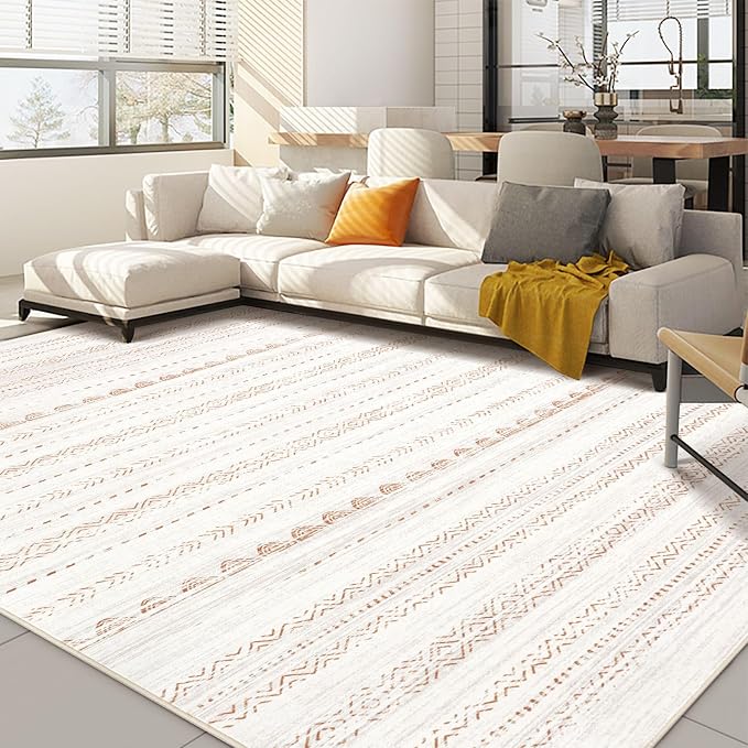 Nakagishi 6x8 Area Rugs Living Room: Washable Boho Large Neutral Soft Farmhouse by NakagishiAreaRug