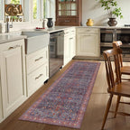 Washable Area Rug 2'6'' x 8' Vintage Traditional Persian Mat - Image 4