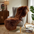 AMTOVO Faux Sheepskin Rug, Coffee Ultra Soft Fluffy Shag Area Rug, 2 x 6 ft - Image 5