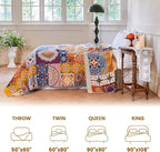 MSGKV Boho Throw Blanket for Bed 60"x80" 100% Cotton Couch Blanket Spring - Image 5