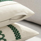 MIULEE Set of 2 Dark Green Boho Christmas Decorative Lumbar Pillow Covers 12x20 - Image 5