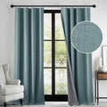 RYB HOME 100% Blackout Linen Textured Curtains 96 inches Long, Thermal by RYBHOME