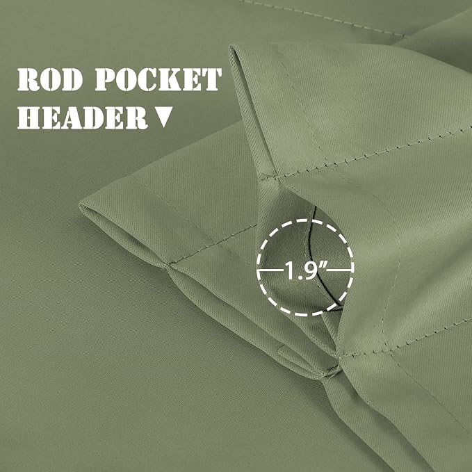 H.VERSAILTEX Blackout Kitchen Sage Green Curtain Valances, Short Window Valance - Image 4