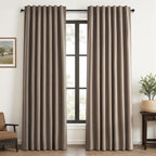 Topfinel 90 inch Long Linen Blackout Curtains 2 Panels by Topfinel