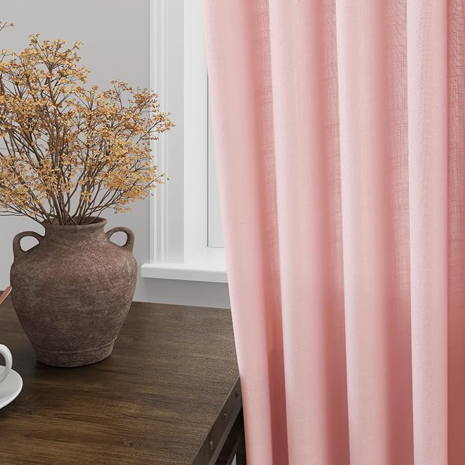 Pink Curtains 63 Inches Long 2 Panel Sets - Image 4