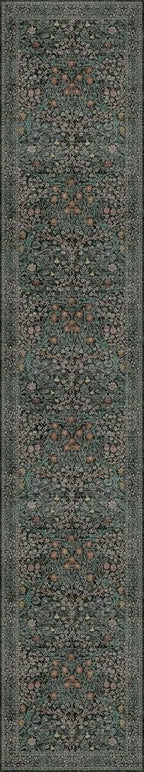 Dark Green Washable 3x16 Extra Long Runner Rug - Image 2