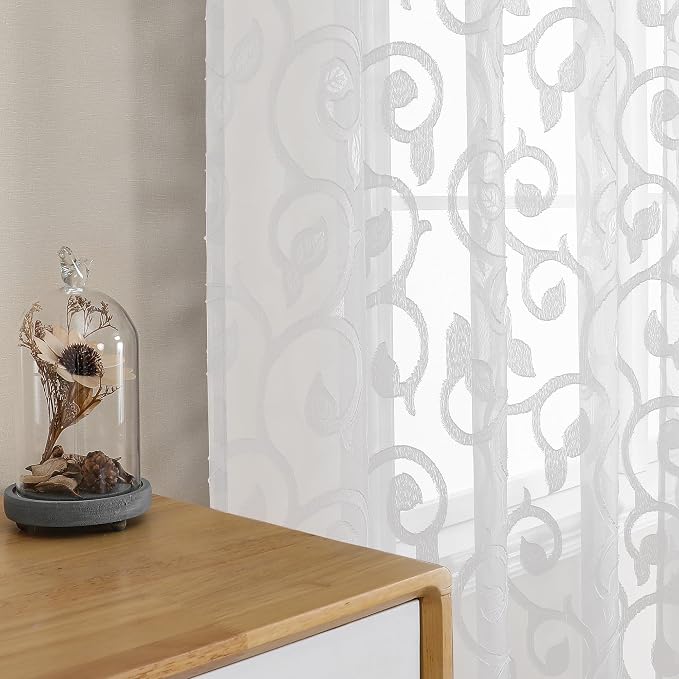 OWENIE Furman Sheer Curtains 63 inch Length - Image 2