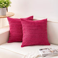 Pack of 2 Corduroy Decorative Throw Pillow Covers 20x20 Inch Soft Striped by Unknown