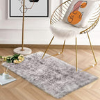 Latepis White with Grey Tips Small Bedroom Washable Soft Shaggy 2x3 Rug Fuzzy - Image 7