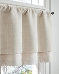 jinchan Valance Curtain Beige Hearthered Farmhouse Light Filtering Double Layer by JINCHAN