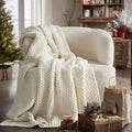 EVERGRACEHOME Chunky Chenille Knit Throw Blanket by EVERGRACEHOME