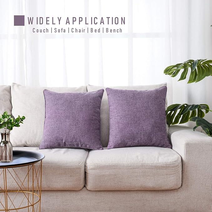 HPUK Linen Throw Pillow Covers Pack of 2, 18x18 Inch Accent Cushion Covers - Image 6
