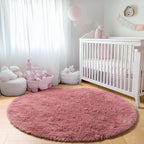 ONASAR Blush Round Rugs 6ft for Living Room Bedroom, Fluffy Circle Area Rug for - Image 7