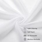 Chyhomenyc White Sheer Curtains 54 Inch Long 2 Panels Set, Short Voile Rod - Image 9
